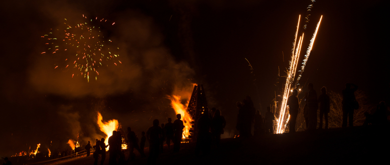 Picture of Cajun Christmas tradition festival of bonfires
